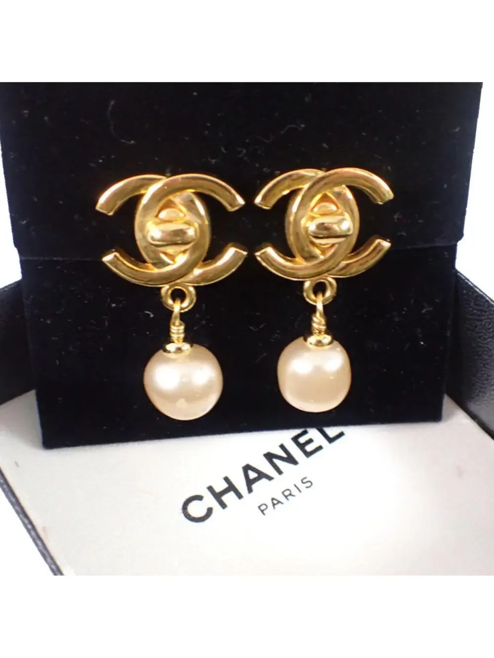 Chanel Earrings Pearl Sterling Silver #228824C10B